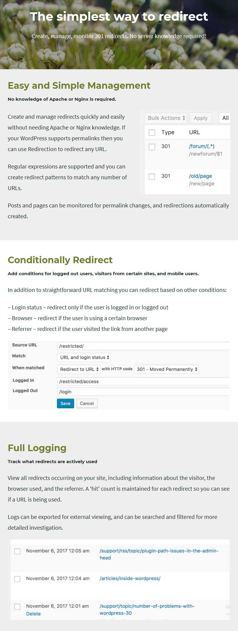 Redirection - WordPress Redirect Plugin
